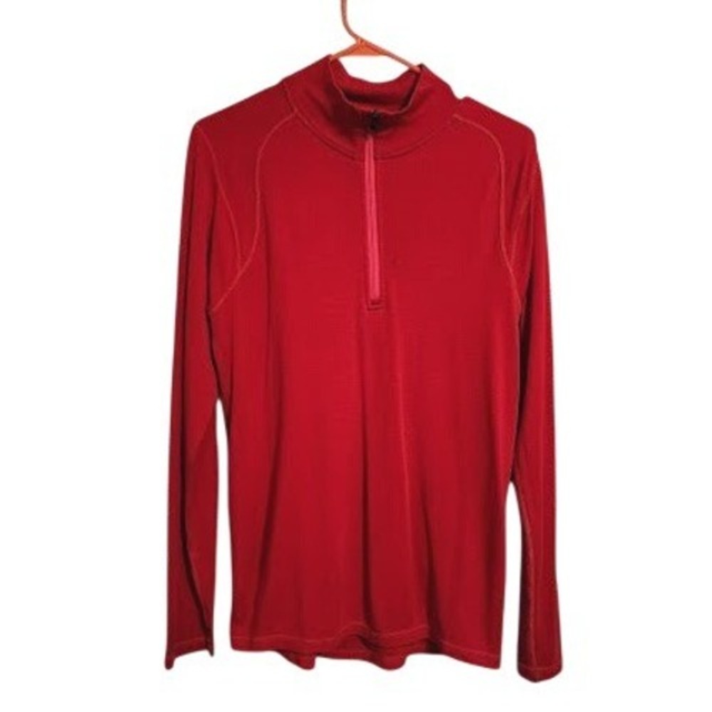 Smartwool NTS Mid 250 Zip T Men's Medium M Red 100% Merino Base Layer Pullover